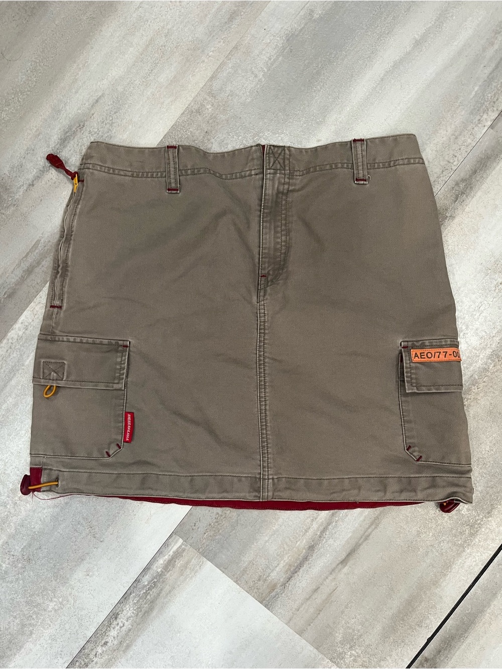 American Eagle Outfitters Y2K Utility Cargo Mini Skirt Khaki Size 8